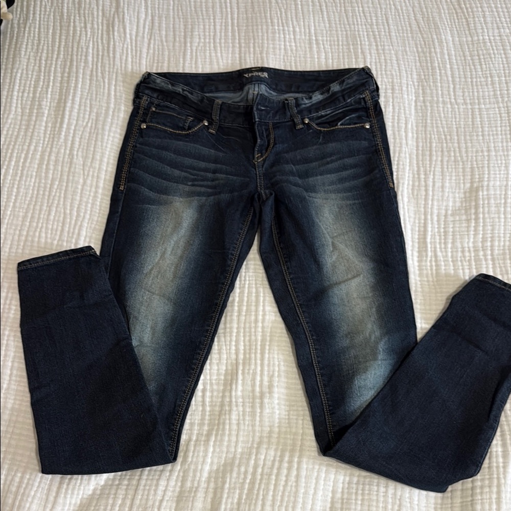 Express Women's Dark Blue Skinny Jeans